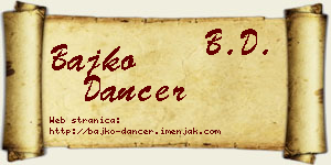 Bajko Dancer vizit kartica